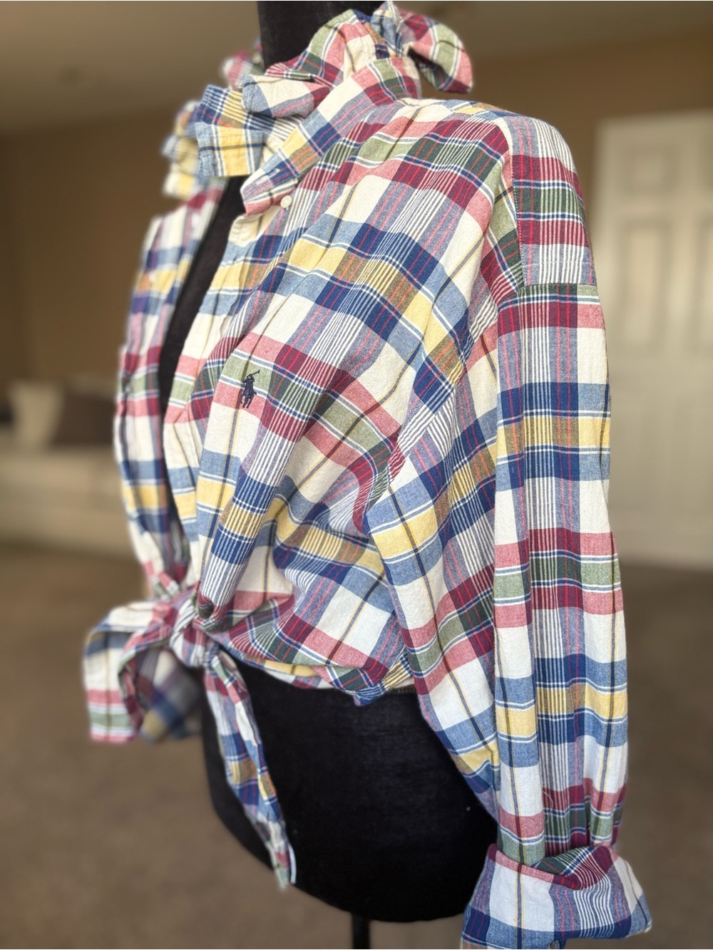 Reworked Ralph Lauren Plaid Button-Down Shirt size XL - Picture 2 of 9